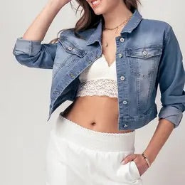 Vintage Wash Cropped Denim